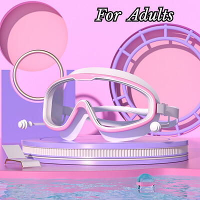 Ochelari de înot dopuri pentru urechi cu cadru mare, impermeabili, anti-aburire, ochelari HD transparenți pentru bebeluși, protecție UV, ochelari de înot în siguranță
