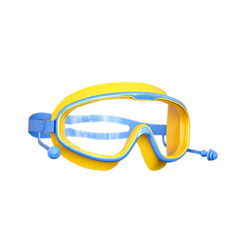 Ochelari de înot dopuri pentru urechi cu cadru mare, impermeabili, anti-aburire, ochelari HD transparenți pentru bebeluși, protecție UV, ochelari de înot în siguranță