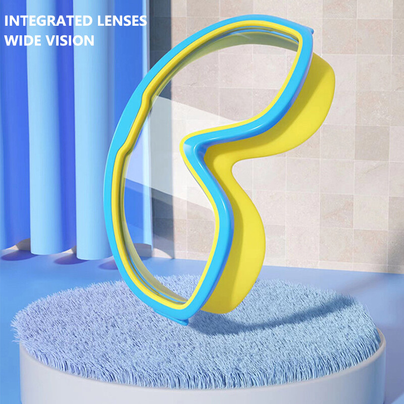 Ochelari de înot dopuri pentru urechi cu cadru mare, impermeabili, anti-aburire, ochelari HD transparenți pentru bebeluși, protecție UV, ochelari de înot în siguranță