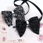Jauna Mode Solid All Rhinestone Big Bowtie melna spīdīga modes tauriņš vīriešiem Biznesa kāzu ballīšu kaklasaites dāvanu aksesuāri
