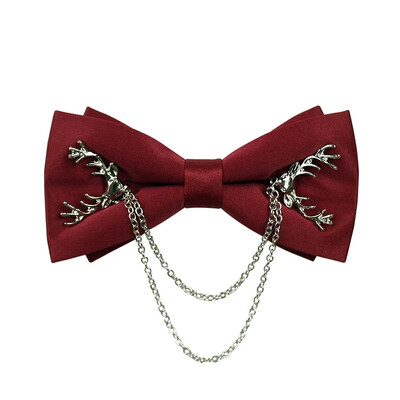 Luksuzna bijela košulja s resicama, lanac s dijamantima, leptir mašna, leptir mašna, vjenčani kum s mašnom, crvena luksuzna svečana haljina, darovi za muškarce