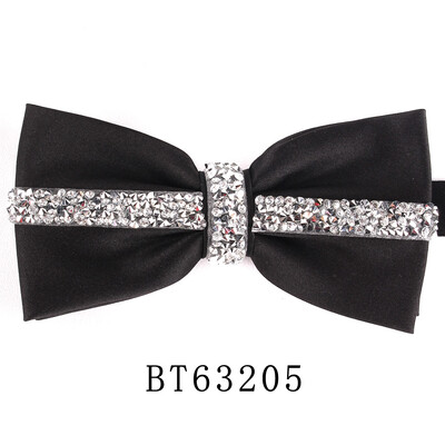 Нова черна папийонка Изкуствен диамант Папийонка за мъже, жени Коледно парти, мъжки папийонки, вратовръзки, сватбени мъжки папийонки за подаръци