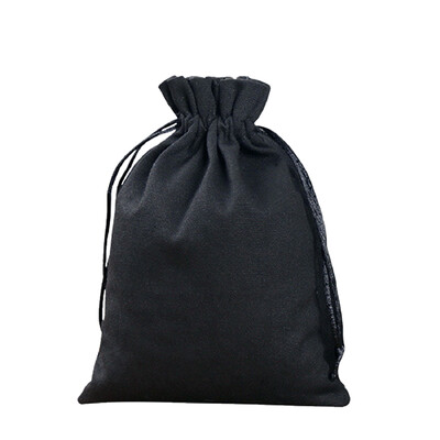 1 buc/lot pungi de nuntă cu șnur din pânză groasă, neagră, pentru pachet de cadou, organizator de acasă, pungi de depozitare robuste din bumbac