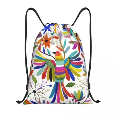Pielāgoti meksikāņu ziedu ziedu tekstila savilkšanas maisiņi iepirkšanās jogas mugursomas vīriešiem sievietēm krāsains sporta sporta zāles maiss