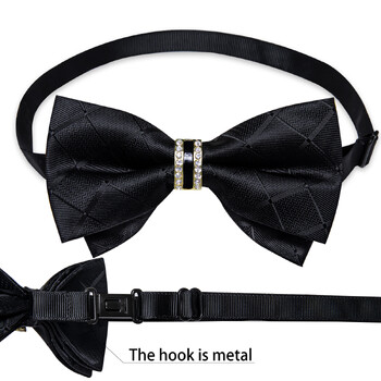 Ανδρικό παπιγιόν Polyester Butterfly Cravat Μασίφ καρό Μαύρο Μπλε Κόκκινο Πράσινο Σμόκιν Κοστούμια Αξεσουάρ Μανικετόκουμπα