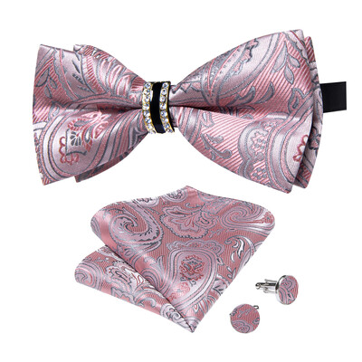 Meeste kikilips polüestrist liblikas Cravat täisruuduline must sinine punane roheline smoking ülikonnad Aksessuaarid Taskurätt Mansetinööbid