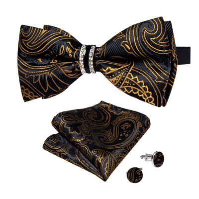 Meeste kikilips polüestrist liblikas Cravat täisruuduline must sinine punane roheline smoking ülikonnad Aksessuaarid Taskurätt Mansetinööbid