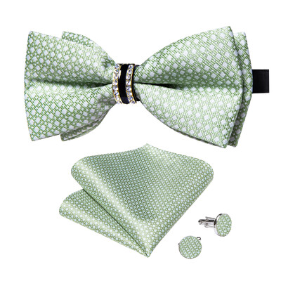 Meeste kikilips polüestrist liblikas Cravat täisruuduline must sinine punane roheline smoking ülikonnad Aksessuaarid Taskurätt Mansetinööbid