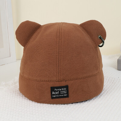 Pălărie doamnă Toamnă iarnă drăguț tridimensional urechi de pisică cerc scrisoare etichetă pepene galben pălărie din piele totul hip hop pălărie proprietar