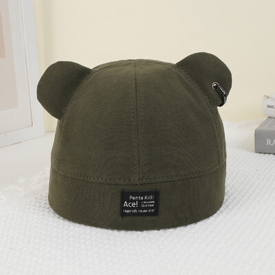 Pălărie doamnă Toamnă iarnă drăguț tridimensional urechi de pisică cerc scrisoare etichetă pepene galben pălărie din piele totul hip hop pălărie proprietar