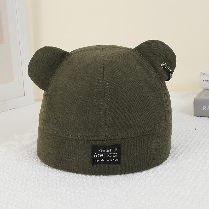 Pălărie doamnă Toamnă iarnă drăguț tridimensional urechi de pisică cerc scrisoare etichetă pepene galben pălărie din piele totul hip hop pălărie proprietar