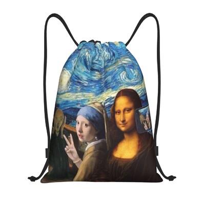 Rucsac personalizat Vincent Van Gogh cu șnur Femei Bărbați Rucsac sport pentru gimnastică, pliabil, pentru plajă la Scheveningen, geantă de antrenament