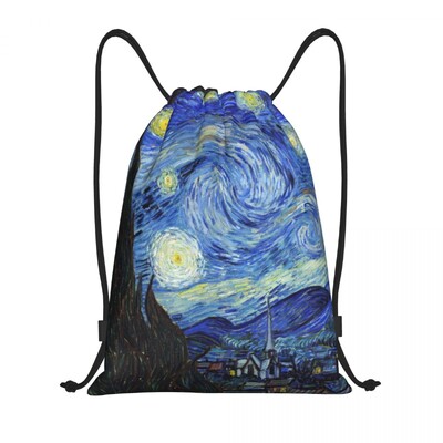 Rucsac personalizat Vincent Van Gogh cu șnur Femei Bărbați Rucsac sport pentru gimnastică, pliabil, pentru plajă la Scheveningen, geantă de antrenament