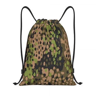 Rucsac personalizat cu șnur Camo Geantă de sport pentru bărbați, femei, Germania, braț militar, rucsac de antrenament de camuflaj