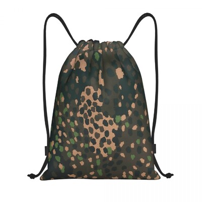 Rucsac personalizat cu șnur Camo Geantă de sport pentru bărbați, femei, Germania, braț militar, rucsac de antrenament de camuflaj
