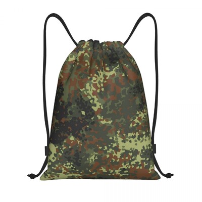 Rucsac personalizat cu șnur Camo Geantă de sport pentru bărbați, femei, Germania, braț militar, rucsac de antrenament de camuflaj
