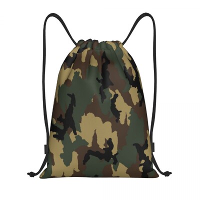Rucsac personalizat cu șnur Camo Geantă de sport pentru bărbați, femei, Germania, braț militar, rucsac de antrenament de camuflaj