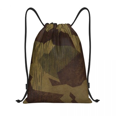 Rucsac personalizat cu șnur Camo Geantă de sport pentru bărbați, femei, Germania, braț militar, rucsac de antrenament de camuflaj