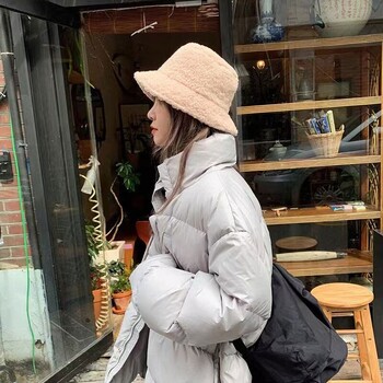 Unisex Harajuku Bucket Καπέλο Μασίφ Ανδρικό Καπέλο Ψαρέματος Φθινοπωρινό Χειμώνα αρνίσιο μαλλί Εξωτερικό ζεστό καπέλο Panama για γυναίκες