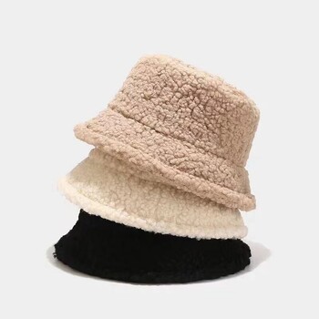 Unisex Harajuku Bucket Καπέλο Μασίφ Ανδρικό Καπέλο Ψαρέματος Φθινοπωρινό Χειμώνα αρνίσιο μαλλί Εξωτερικό ζεστό καπέλο Panama για γυναίκες