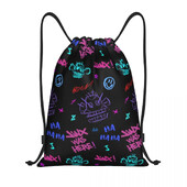 League Battle Game Legends Arcane Rucsac cu șnur Geantă de sport pentru femei Bărbați Jinx Monkey Graffiti Rucsac pentru cumpărături