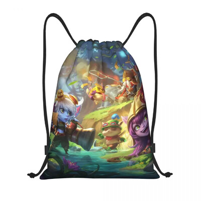 League Battle Game Legends Arcane Rucsac cu șnur Geantă de sport pentru femei Bărbați Jinx Monkey Graffiti Rucsac pentru cumpărături