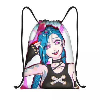 League Battle Game Legends Arcane Rucsac cu șnur Geantă de sport pentru femei Bărbați Jinx Monkey Graffiti Rucsac pentru cumpărături