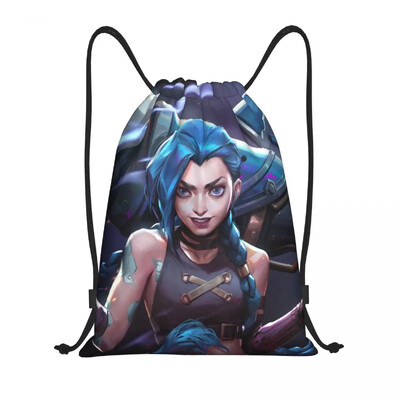 League Battle Game Legends Arcane Rucsac cu șnur Geantă de sport pentru femei Bărbați Jinx Monkey Graffiti Rucsac pentru cumpărături