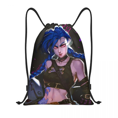 League Battle Game Legends Arcane Rucsac cu șnur Geantă de sport pentru femei Bărbați Jinx Monkey Graffiti Rucsac pentru cumpărături