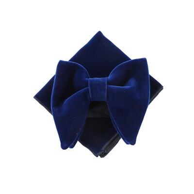 Modni set velikih leptir mašna od baršuna Žene Muškarci Jednobojna leptir mašna Vjenčani smoking Mladoženja Prevelike leptir mašne Kravate s četvrtastim džepovima Dugmad za manžete