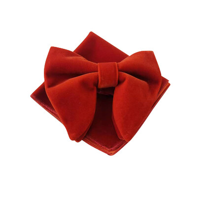 Modni set velikih leptir mašna od baršuna Žene Muškarci Jednobojna leptir mašna Vjenčani smoking Mladoženja Prevelike leptir mašne Kravate s četvrtastim džepovima Dugmad za manžete