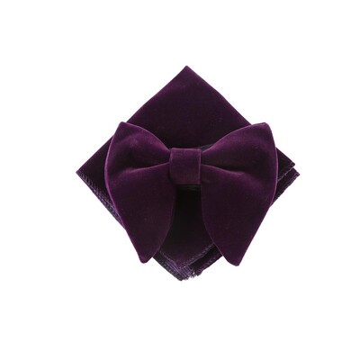 Modni set velikih leptir mašna od baršuna Žene Muškarci Jednobojna leptir mašna Vjenčani smoking Mladoženja Prevelike leptir mašne Kravate s četvrtastim džepovima Dugmad za manžete