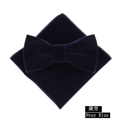 Komplet kravata od 2 komada, modne muške baršunaste leptir-mašne, jednobojne crne svadbene zabave, svečana crvena leptir-mašna, rupčić, mašna