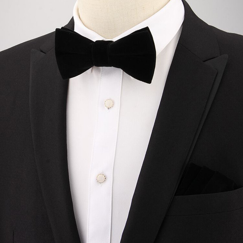 Komplet kravata od 2 komada, modne muške baršunaste leptir-mašne, jednobojne crne svadbene zabave, svečana crvena leptir-mašna, rupčić, mašna