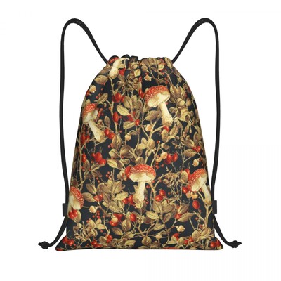Geantă personalizată cu ciuperci magice psihedelice imprimate lavă cu șnur Femei bărbați Rucsac de depozitare sport ușor pentru sală