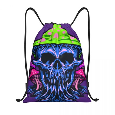 Geantă personalizată cu ciuperci magice psihedelice imprimate lavă cu șnur Femei bărbați Rucsac de depozitare sport ușor pentru sală