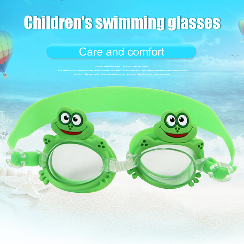 Ochelari de înot pentru copii Ochelari de înot Ochelari de soare cu protecție UV anti-aburire Mască de antrenament pentru copii Huse pentru ochelari Albină Crab Broască Pește