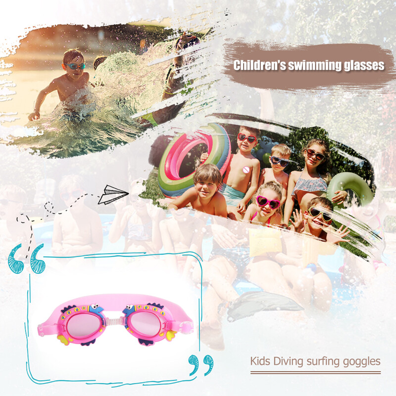 Ochelari de înot pentru copii Ochelari de înot Ochelari de soare cu protecție UV anti-aburire Mască de antrenament pentru copii Huse pentru ochelari Albină Crab Broască Pește