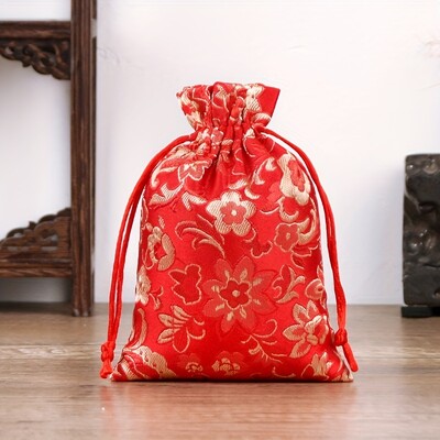 6 bucăți brocart jacquard curea cu șnur geanta de brocart saci de binecuvântare brățară colier geantă din pânză Buddha margele de bijuterii pungi de depozitare