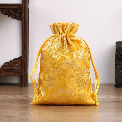 6 bucăți brocart jacquard curea cu șnur geanta de brocart saci de binecuvântare brățară colier geantă din pânză Buddha margele de bijuterii pungi de depozitare