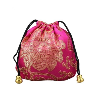 Geantă pentru coliere, cu cordon, organizator de bijuterii, în stil chinezesc, geantă de depozitare pentru femei, geantă de bijuterii.