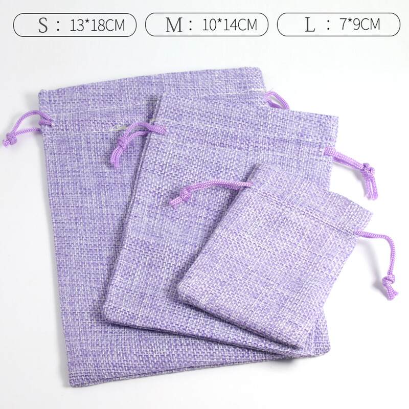 Preț de vânzare cu ridicata din iuta naturală, din in, husă cu șnur, ambalaj, geantă de cadou, logo imprimat, bijuterii, geantă de Crăciun