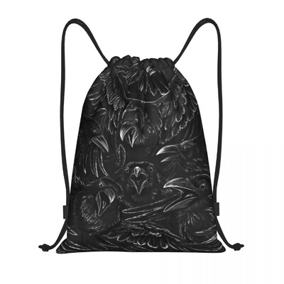 Персонализирана раница Raven Rage Drawstring Sports Gym Bag for Women Men Halloween Witch Gothic Scary Crow Training Sackpack