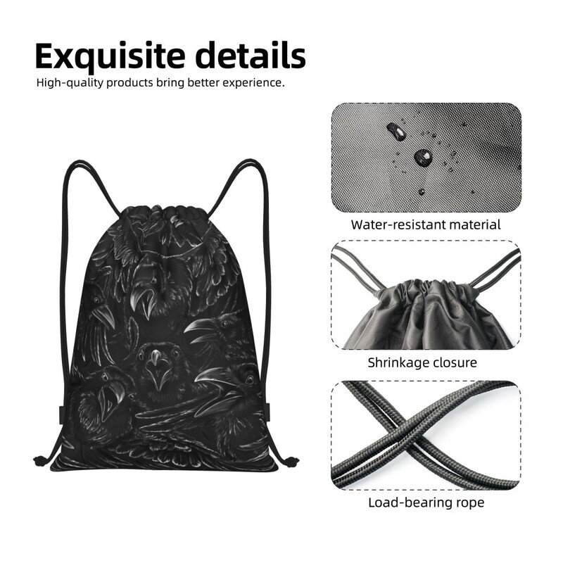 Персонализирана раница Raven Rage Drawstring Sports Gym Bag for Women Men Halloween Witch Gothic Scary Crow Training Sackpack