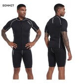 DEMMET trumpas hidrokostiumas Vyriškas neopreninis nardymo kostiumas su perpjautomis rankovėmis, moteriškas šlapias kostiumas priekyje su užtrauktuku Povandeninės žūklės plaukimo banglenčių maudymosi kostiumėliai 1,5 mm / 3 mm