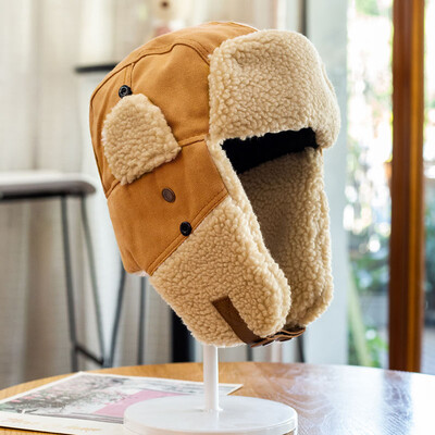 Pălărie nouă de pilot Lei Feng Pălărie Bărbați Iarnă Femei Protecție împotriva vântului și împotriva frigului Protecție urechi Călărie caldă pentru ciclism și schi