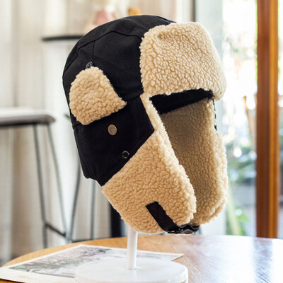 Pălărie nouă de pilot Lei Feng Pălărie Bărbați Iarnă Femei Protecție împotriva vântului și împotriva frigului Protecție urechi Călărie caldă pentru ciclism și schi