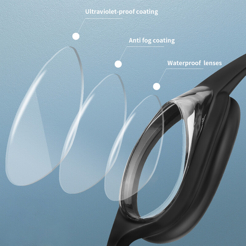 Ochelari de înot anti-ceață profesionali pentru adulți cu lentile HD cu unghi larg pentru PC, ochelari de înot reglabili, impermeabili