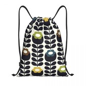 Imprimare personalizată Orla Kiely Rucsac cu șnur din țesătură florală Geantă de sport pentru femei, bărbați, rucsac de antrenament scandinav