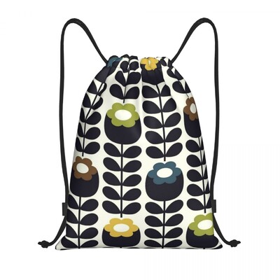 Imprimare personalizată Orla Kiely Rucsac cu șnur din țesătură florală Geantă de sport pentru femei, bărbați, rucsac de antrenament scandinav